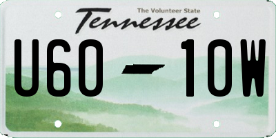 TN license plate U6010W