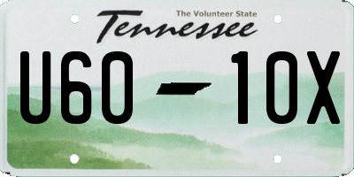 TN license plate U6010X