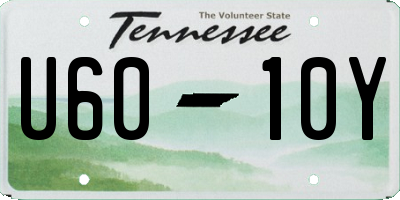 TN license plate U6010Y