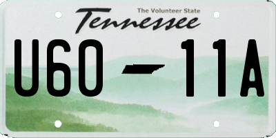TN license plate U6011A