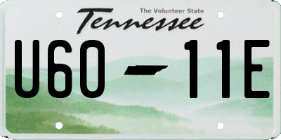 TN license plate U6011E