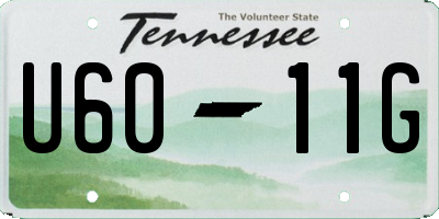 TN license plate U6011G