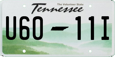 TN license plate U6011I