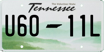 TN license plate U6011L
