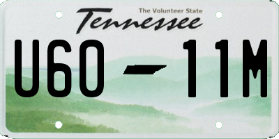 TN license plate U6011M