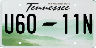 TN license plate U6011N
