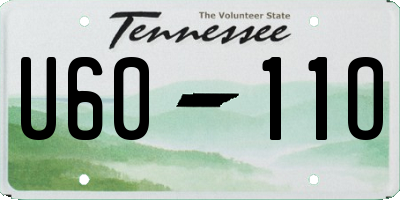 TN license plate U6011O