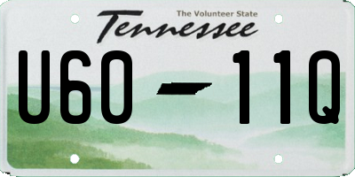TN license plate U6011Q