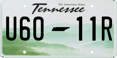 TN license plate U6011R
