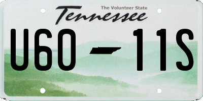 TN license plate U6011S