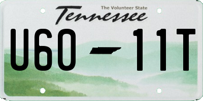 TN license plate U6011T