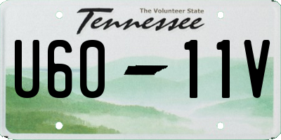 TN license plate U6011V