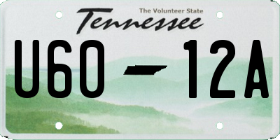 TN license plate U6012A