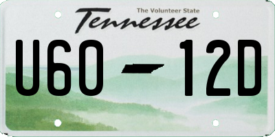 TN license plate U6012D