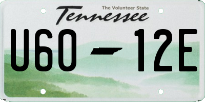 TN license plate U6012E