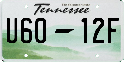 TN license plate U6012F