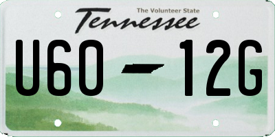 TN license plate U6012G