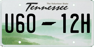 TN license plate U6012H
