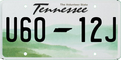 TN license plate U6012J