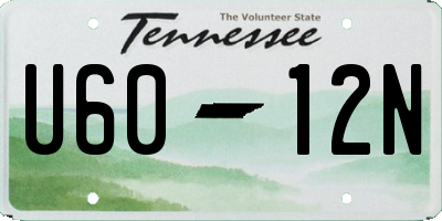 TN license plate U6012N