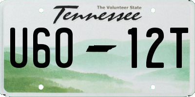 TN license plate U6012T