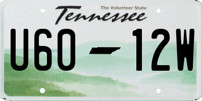 TN license plate U6012W