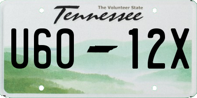 TN license plate U6012X