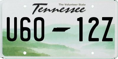 TN license plate U6012Z