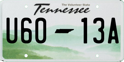 TN license plate U6013A
