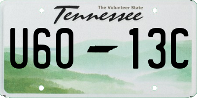 TN license plate U6013C