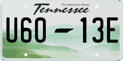 TN license plate U6013E