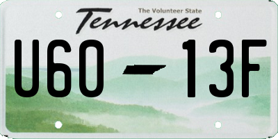 TN license plate U6013F