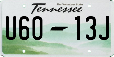 TN license plate U6013J