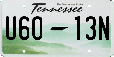 TN license plate U6013N