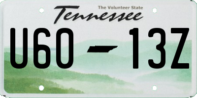 TN license plate U6013Z