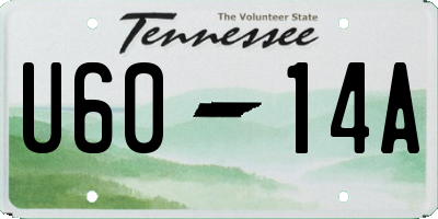 TN license plate U6014A