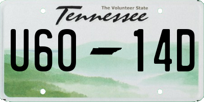 TN license plate U6014D