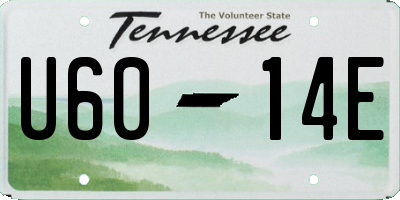 TN license plate U6014E
