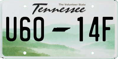 TN license plate U6014F