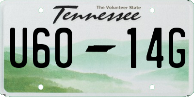 TN license plate U6014G