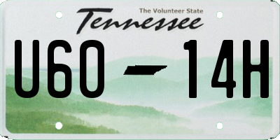 TN license plate U6014H