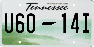 TN license plate U6014I