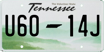 TN license plate U6014J