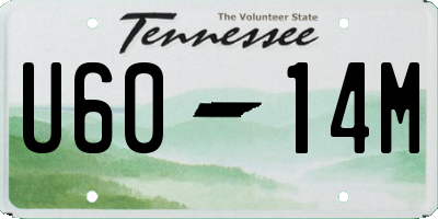 TN license plate U6014M