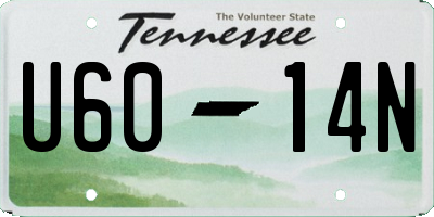 TN license plate U6014N