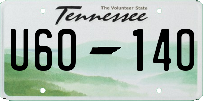 TN license plate U6014O