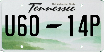 TN license plate U6014P
