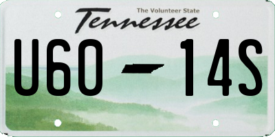 TN license plate U6014S