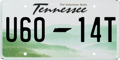 TN license plate U6014T