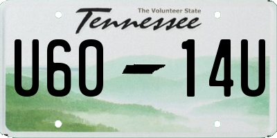 TN license plate U6014U